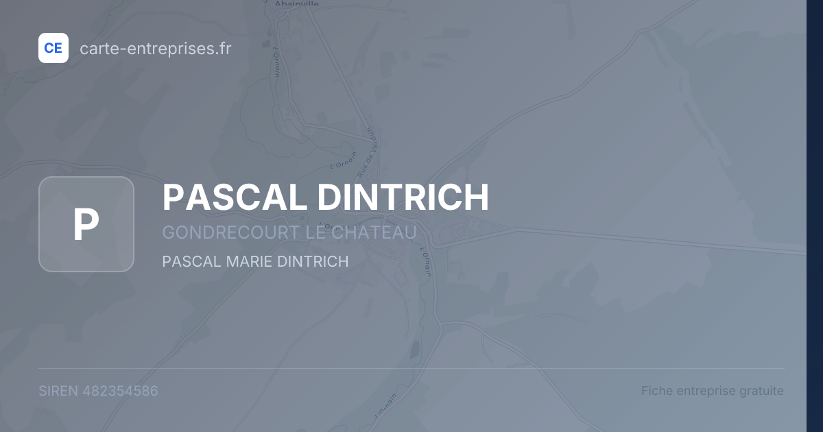PASCAL DINTRICH — 482354586 — fiche entreprise