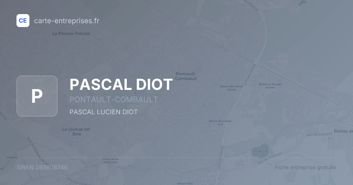 PASCAL DIOT — 393808746 — fiche entreprise