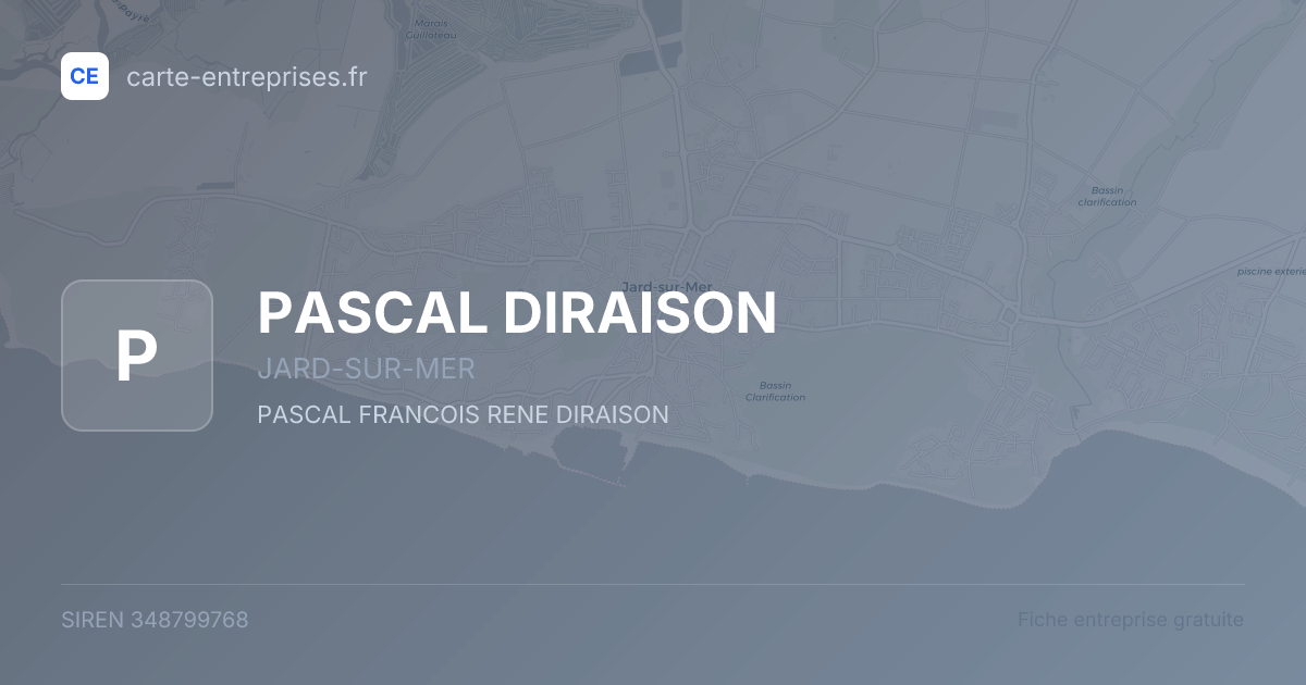 PASCAL DIRAISON — 348799768 — fiche entreprise