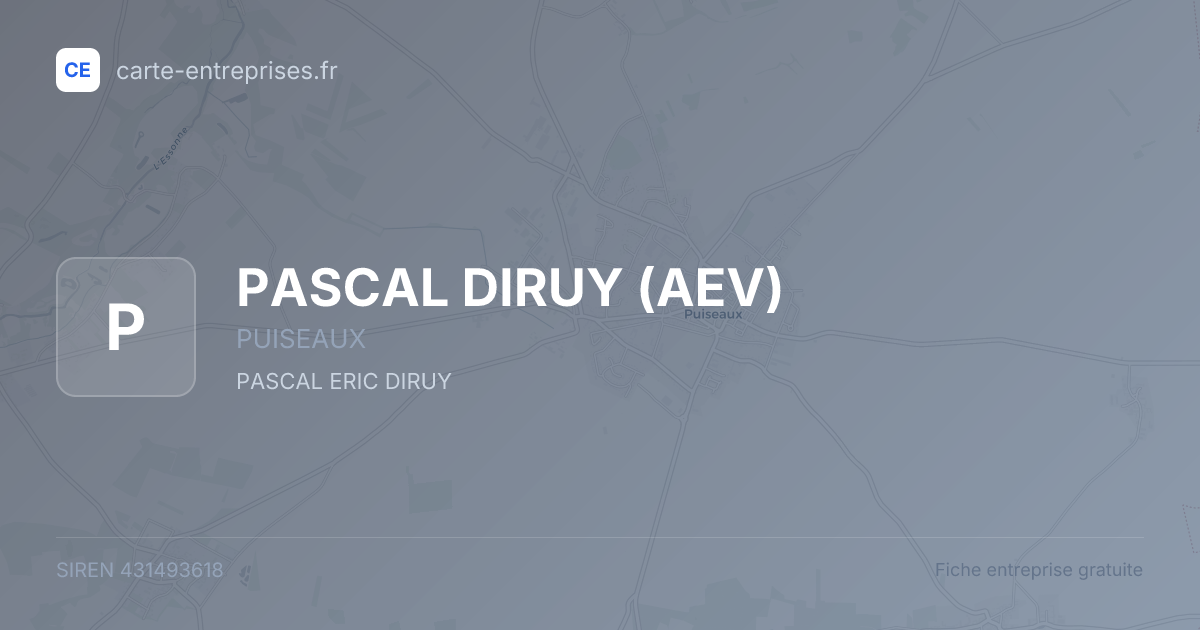 PASCAL DIRUY (AEV) — 431493618 — fiche entreprise