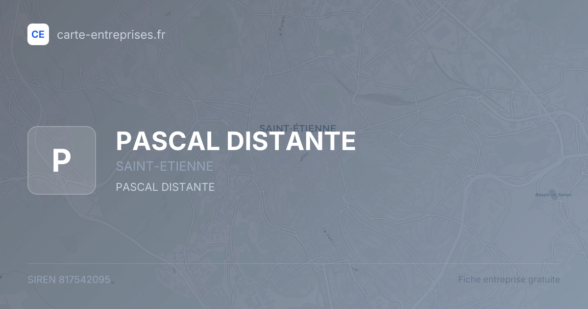 PASCAL DISTANTE — 817542095 — fiche entreprise