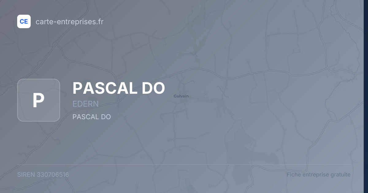 PASCAL DO — 330706516 — fiche entreprise