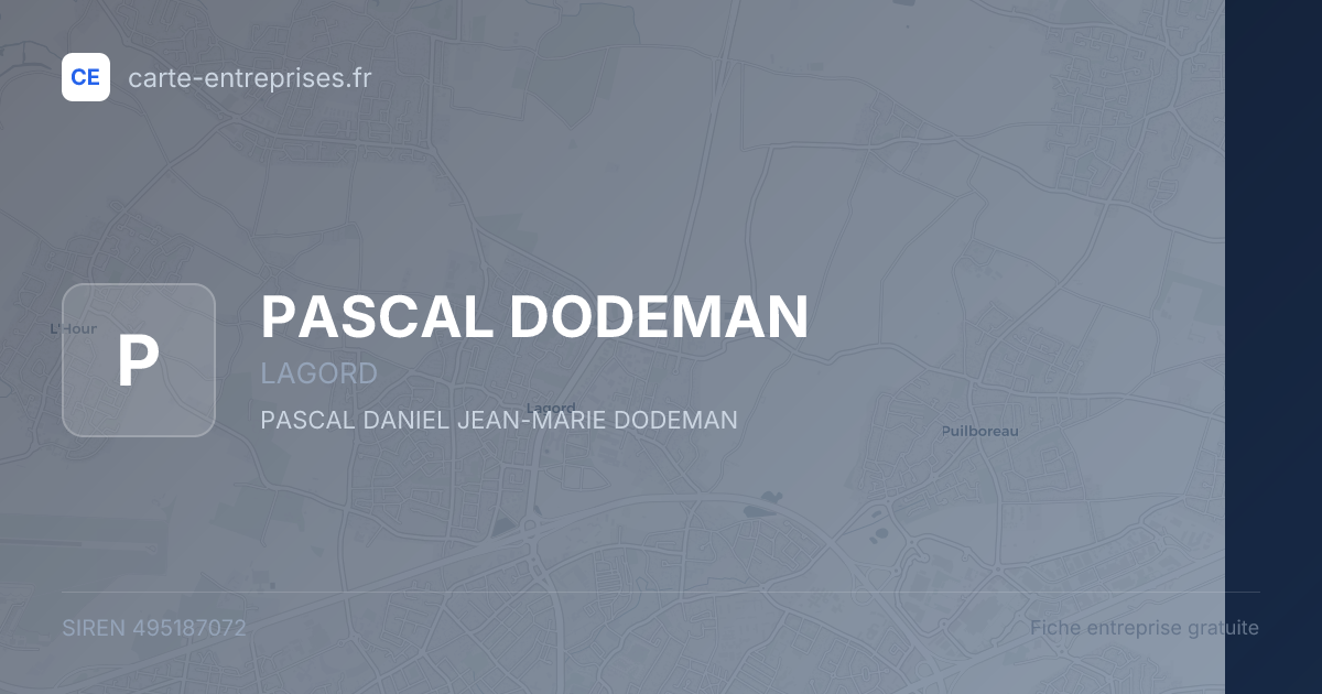PASCAL DODEMAN — 495187072 — fiche entreprise
