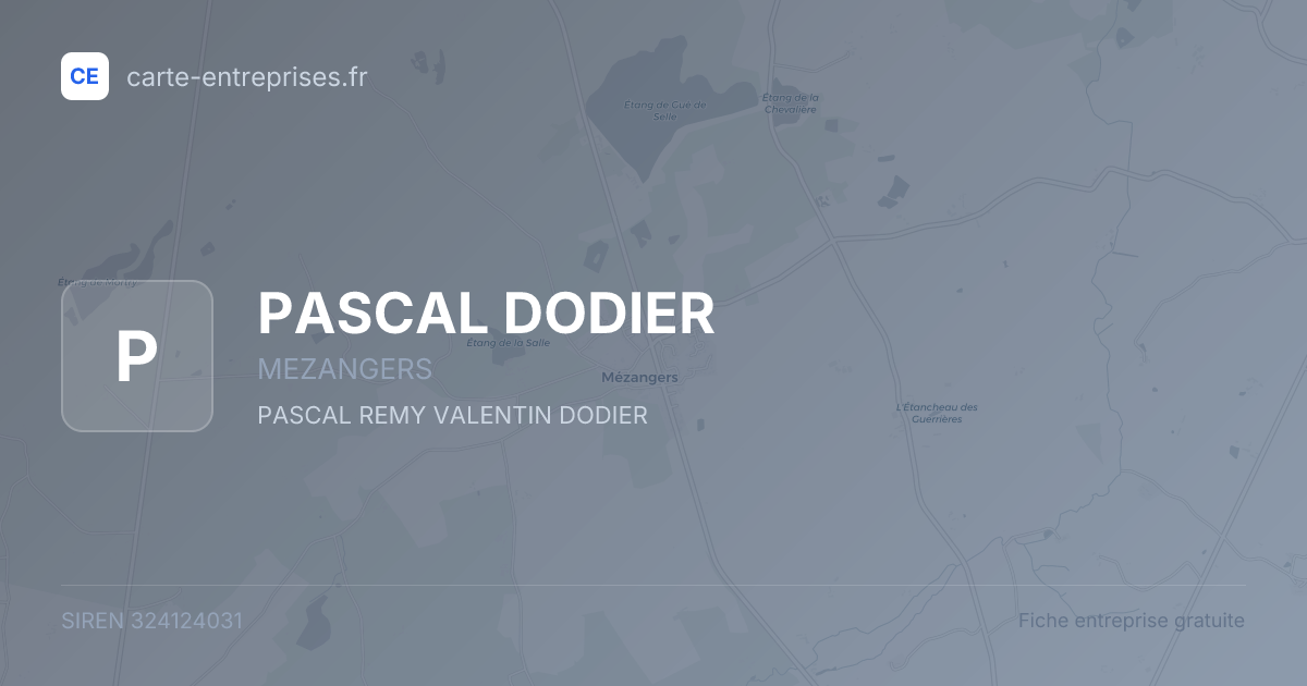 PASCAL DODIER — 324124031 — fiche entreprise