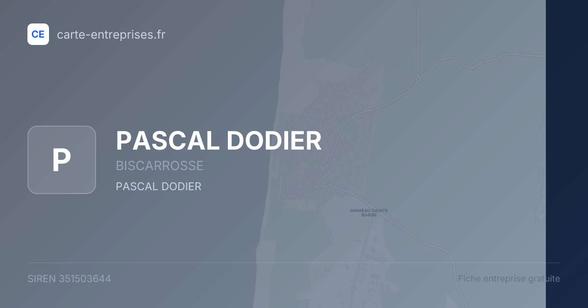 PASCAL DODIER — 351503644 — fiche entreprise