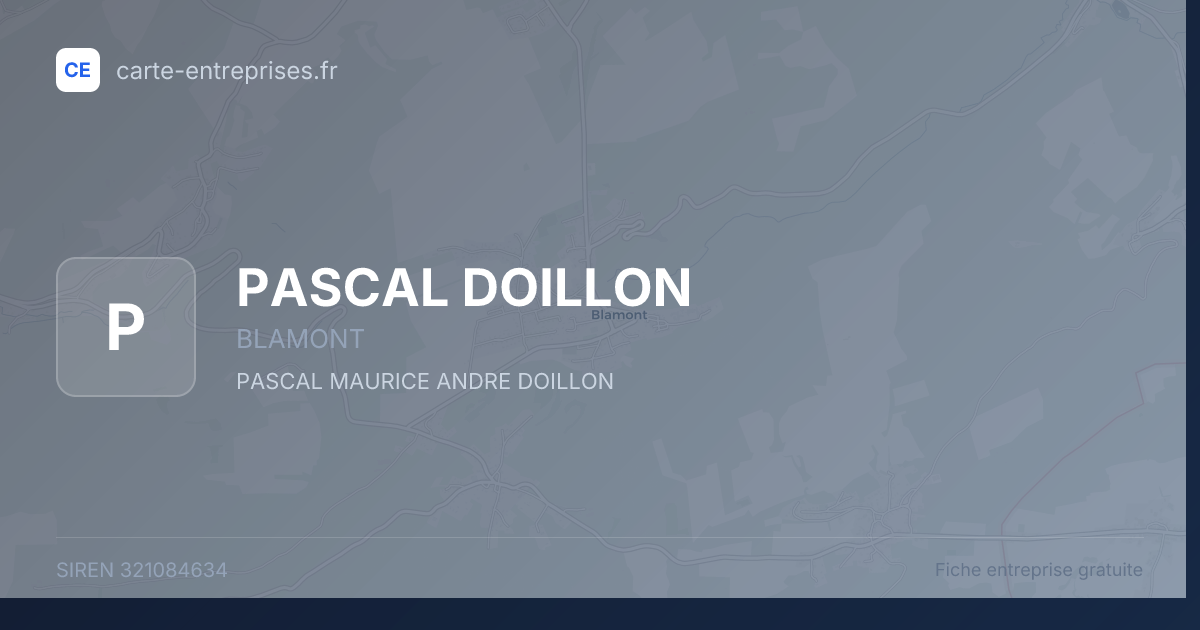 PASCAL DOILLON — 321084634 — fiche entreprise