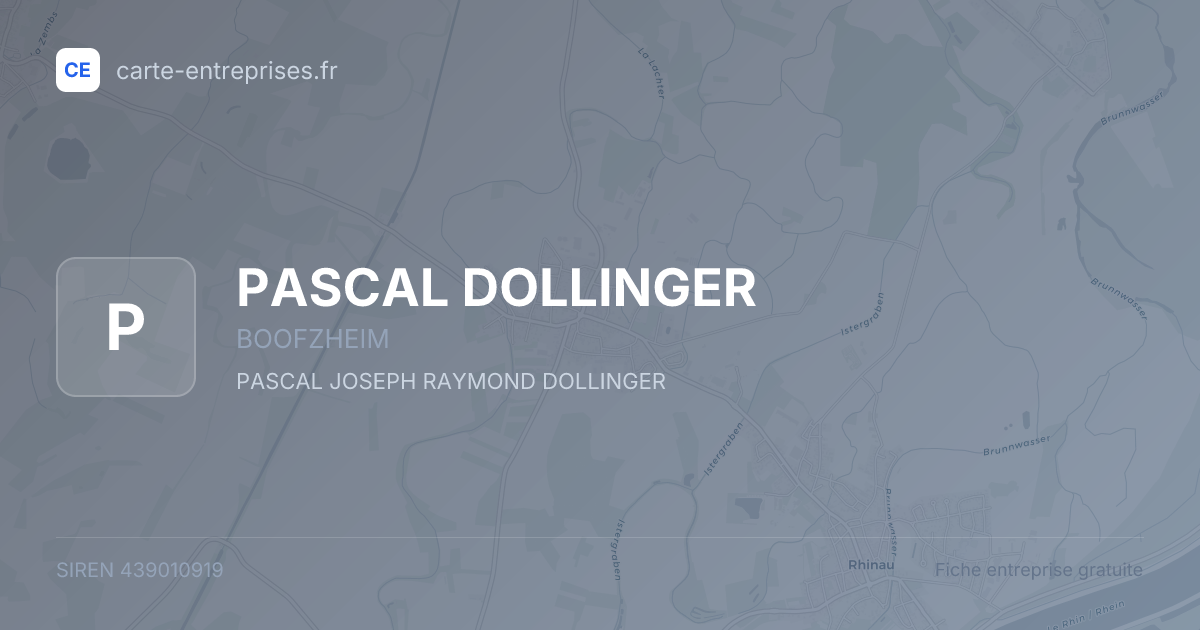 PASCAL DOLLINGER — 439010919 — fiche entreprise