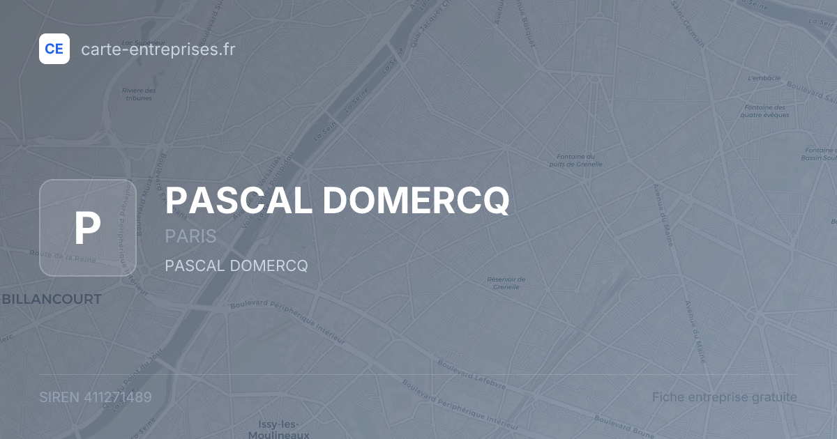 PASCAL DOMERCQ — 411271489 — fiche entreprise