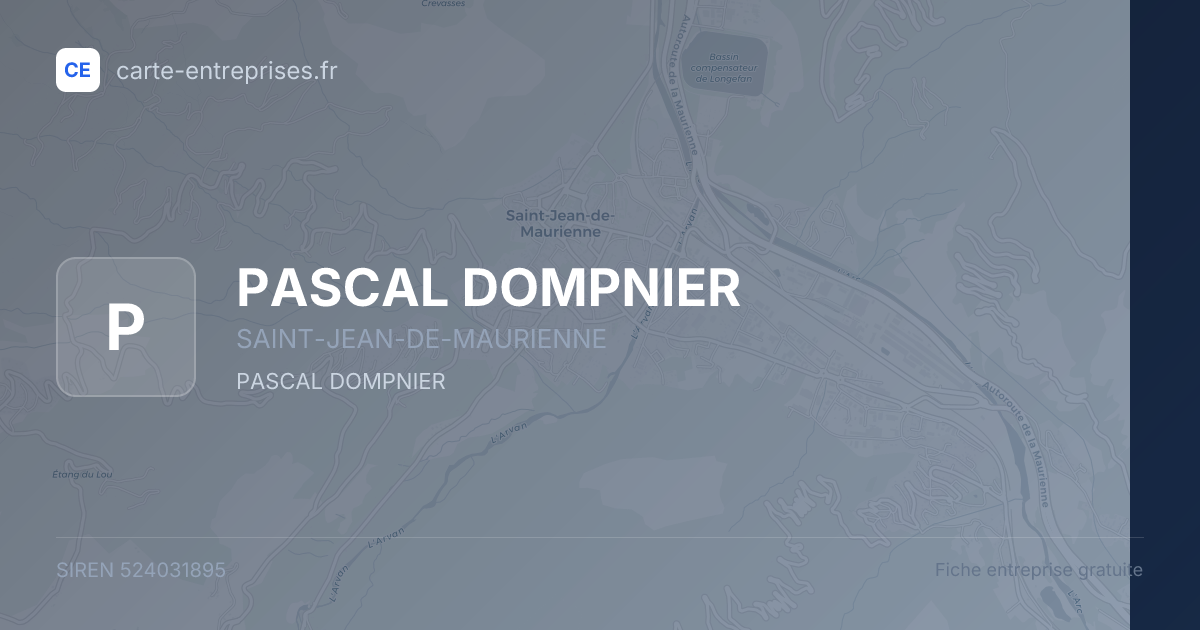 PASCAL DOMPNIER — 524031895 — fiche entreprise