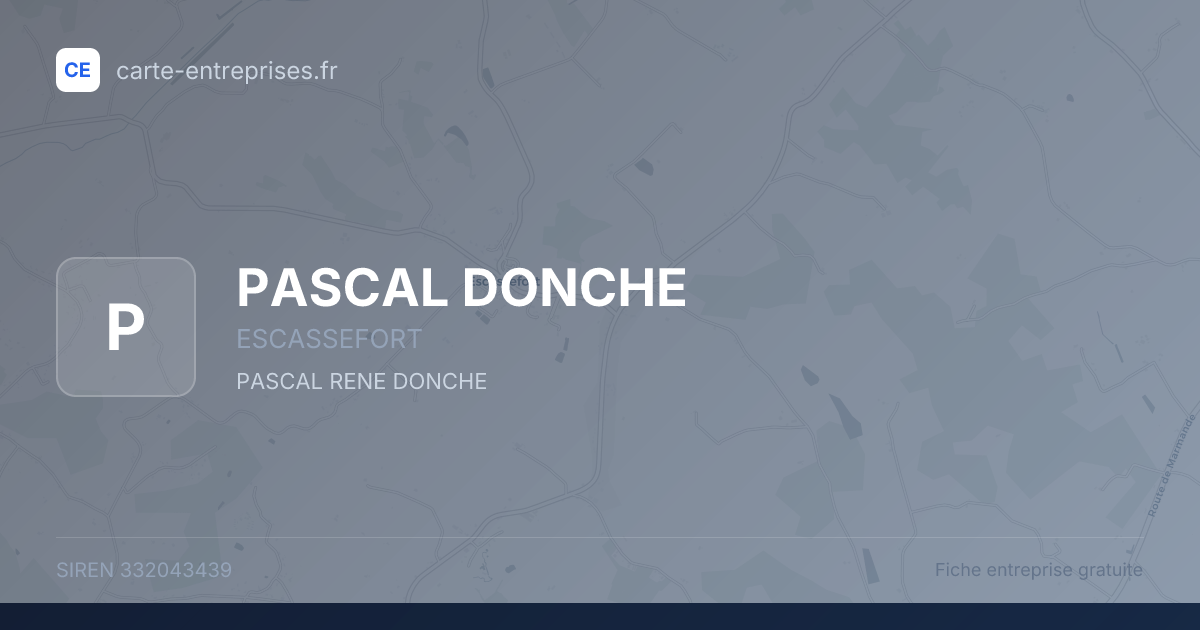 PASCAL DONCHE — 332043439 — fiche entreprise