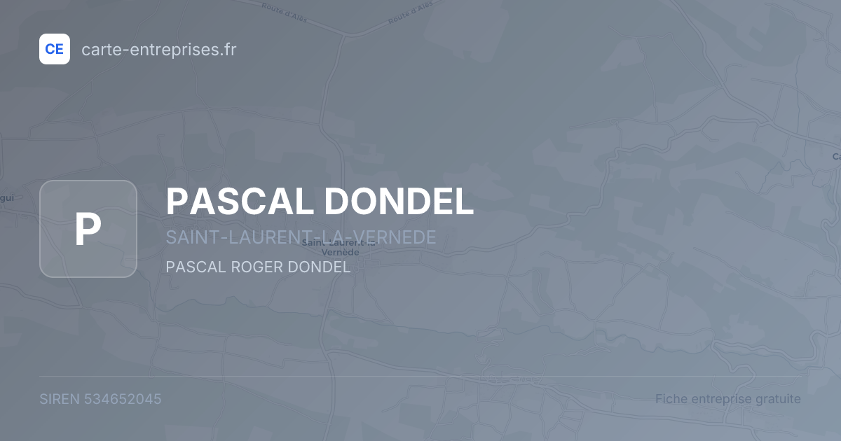 PASCAL DONDEL — 534652045 — fiche entreprise