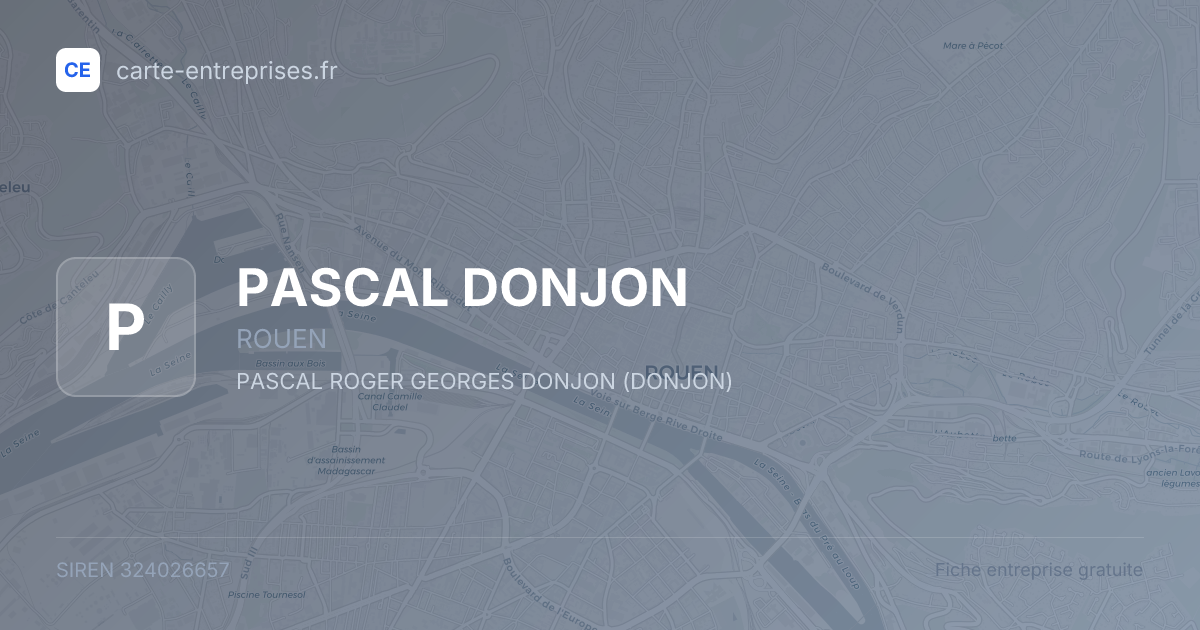 PASCAL DONJON — 324026657 — fiche entreprise