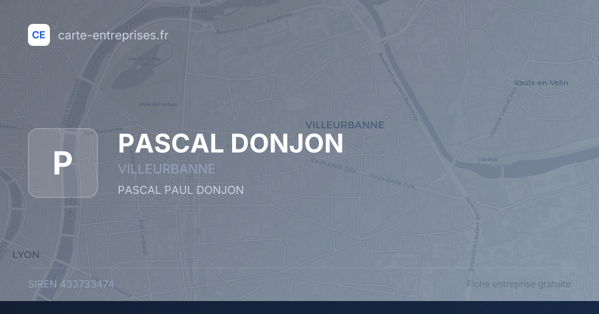 PASCAL DONJON — 433733474 — fiche entreprise