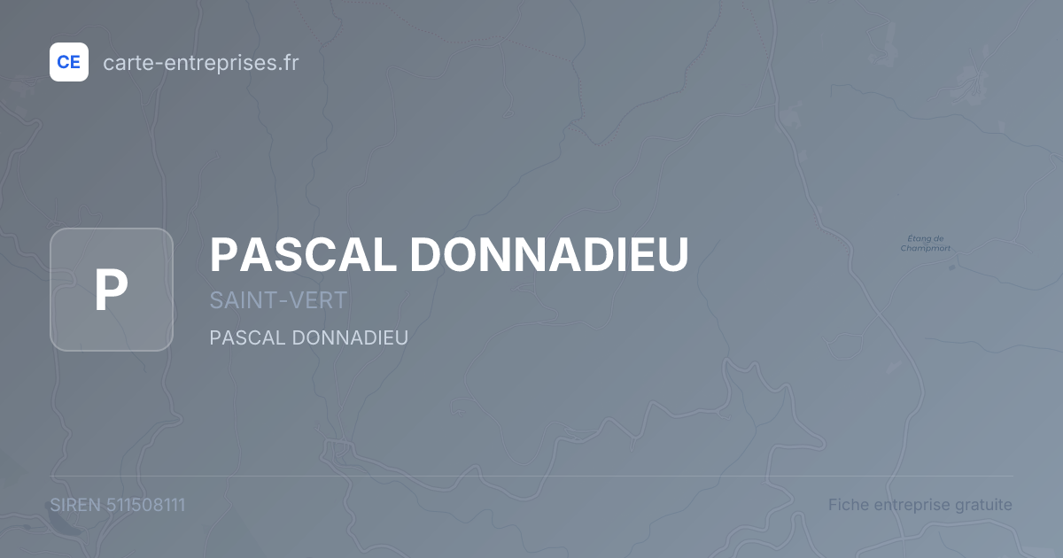 PASCAL DONNADIEU — 511508111 — fiche entreprise