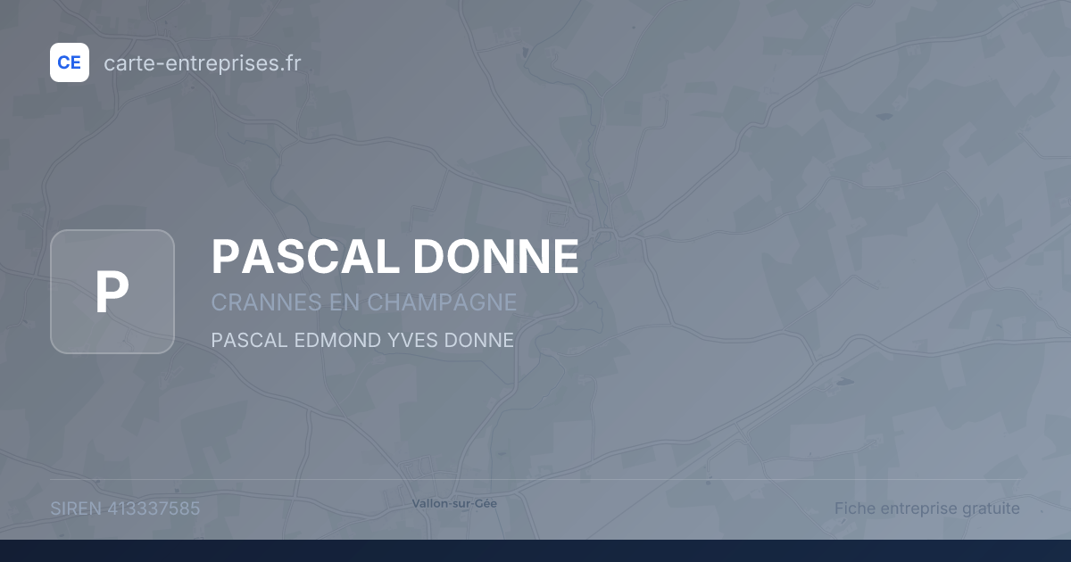 PASCAL DONNE — 413337585 — fiche entreprise