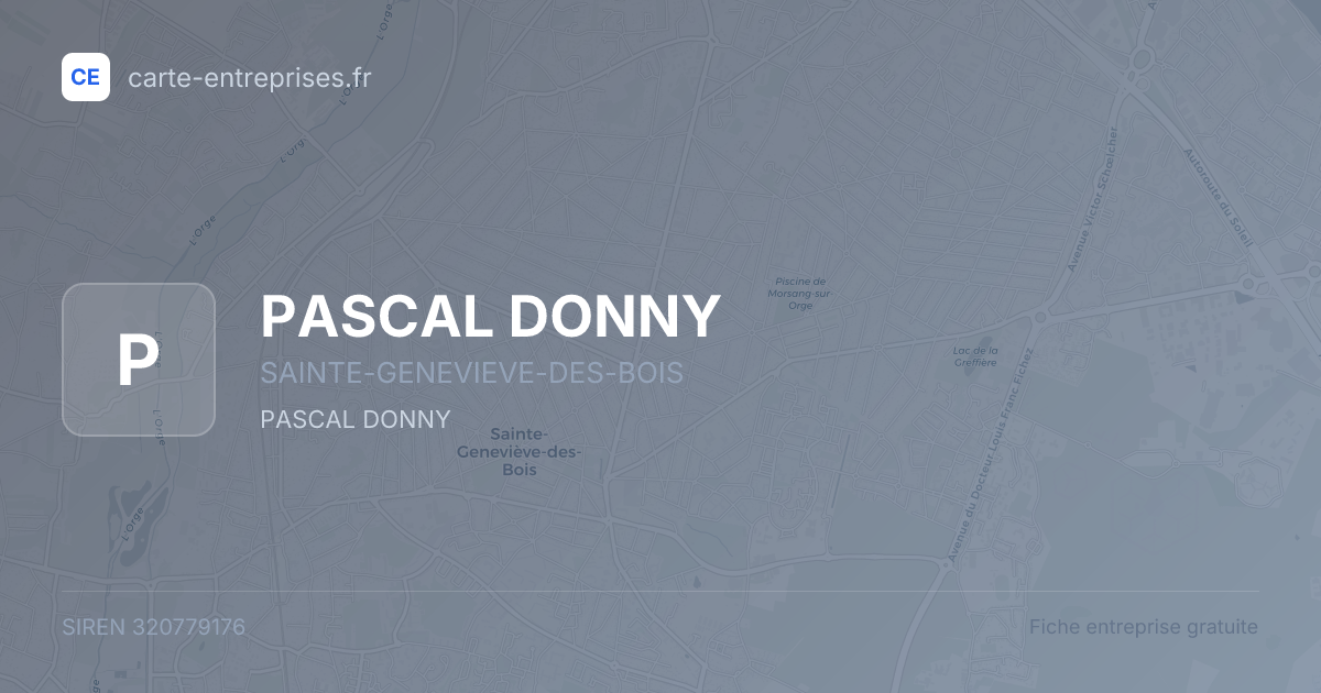 PASCAL DONNY — 320779176 — fiche entreprise