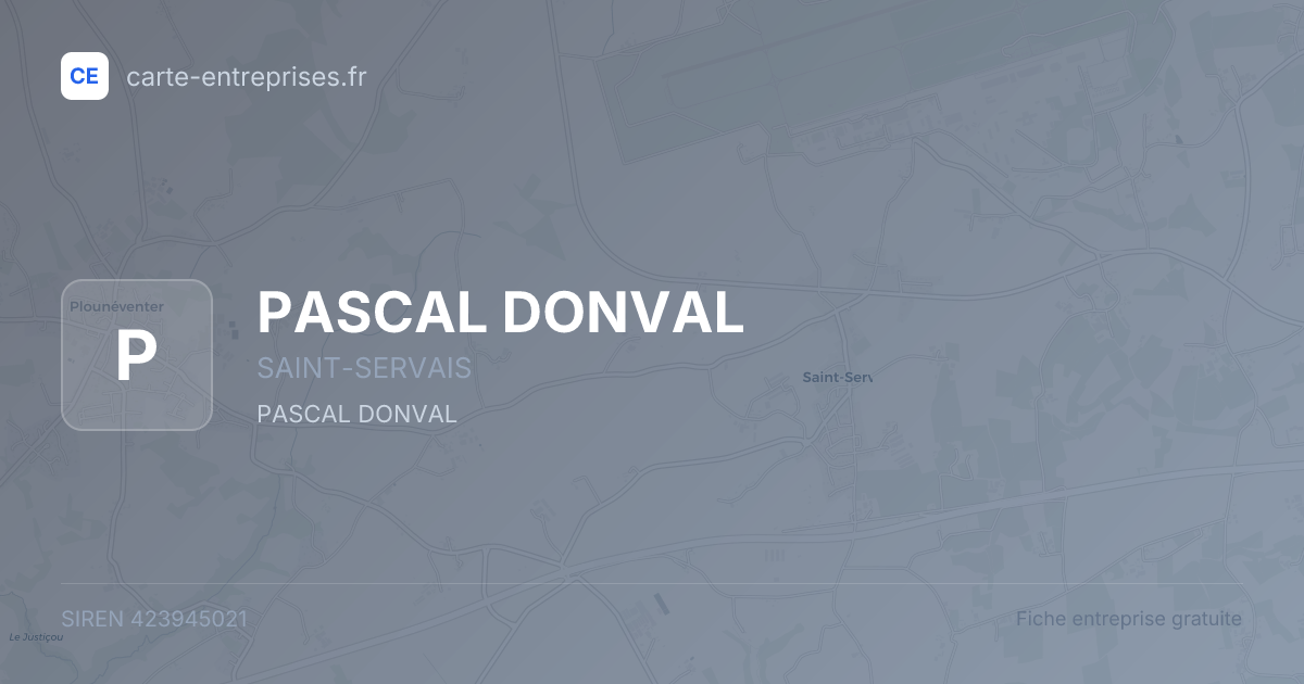 PASCAL DONVAL — 423945021 — fiche entreprise