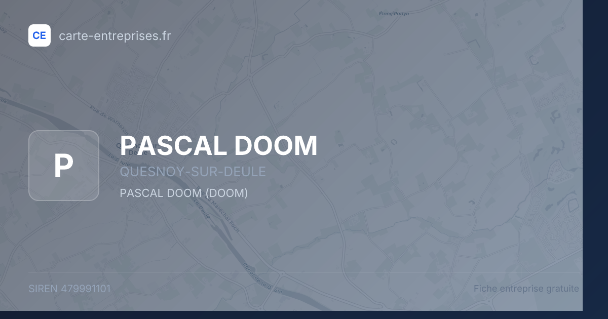 PASCAL DOOM — 479991101 — fiche entreprise