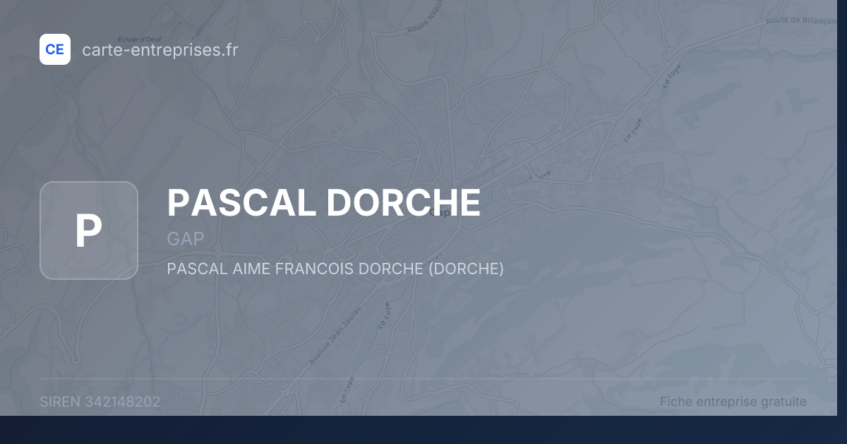 PASCAL DORCHE — 342148202 — fiche entreprise