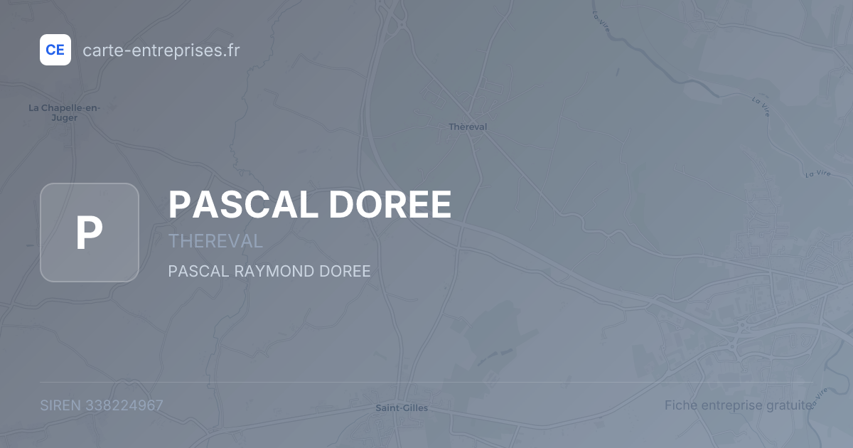 PASCAL DOREE — 338224967 — fiche entreprise