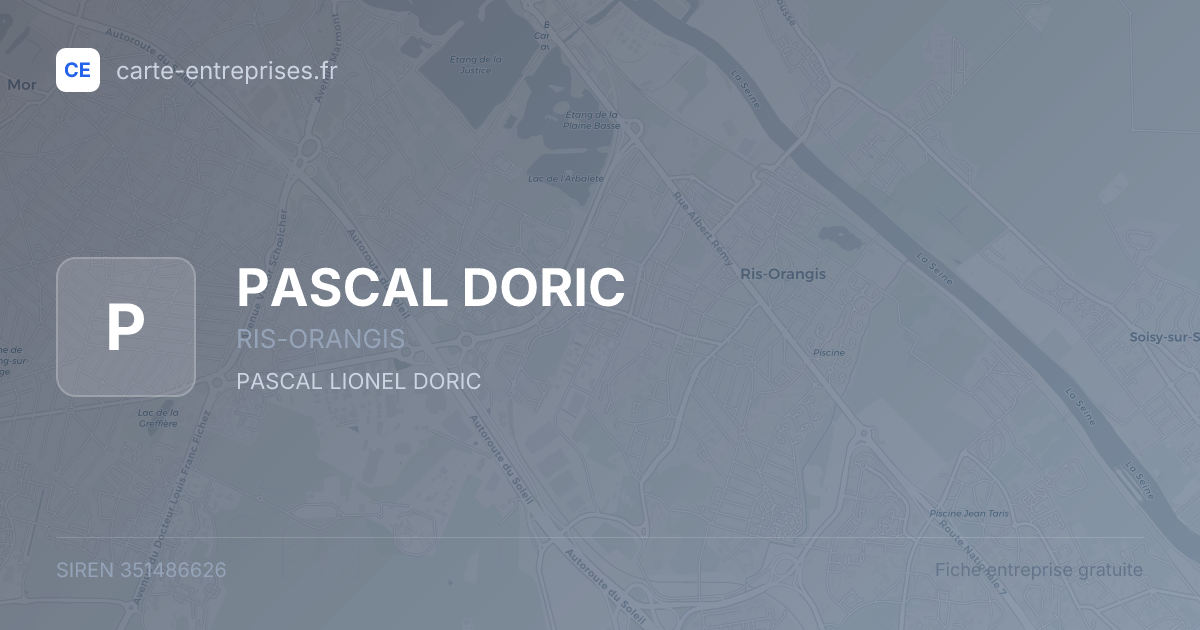 PASCAL DORIC — 351486626 — fiche entreprise