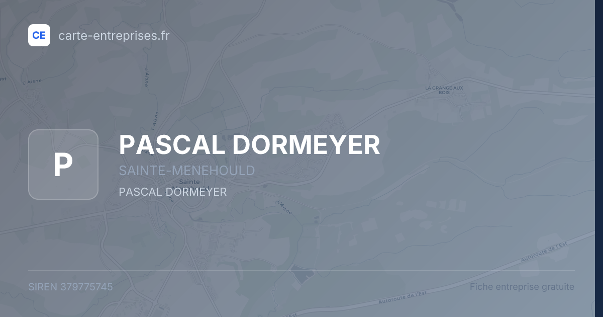PASCAL DORMEYER — 379775745 — fiche entreprise