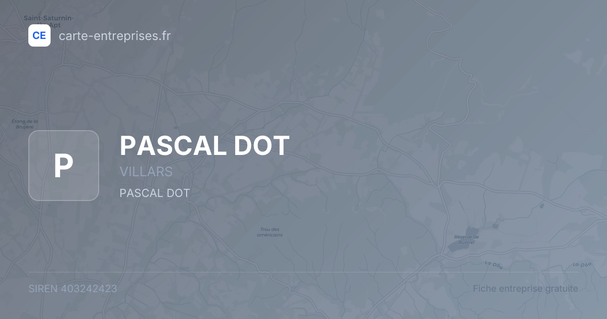 PASCAL DOT — 403242423 — fiche entreprise