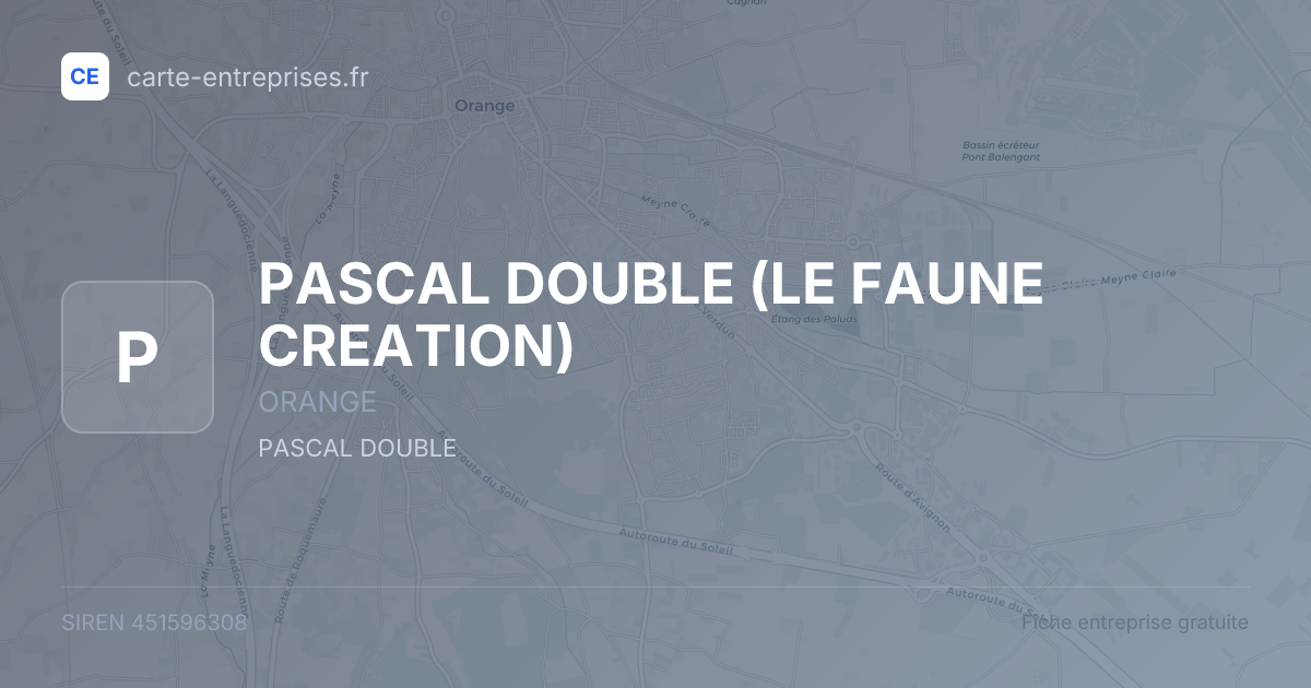 PASCAL DOUBLE (LE FAUNE CREATION) — 451596308 — fiche entreprise