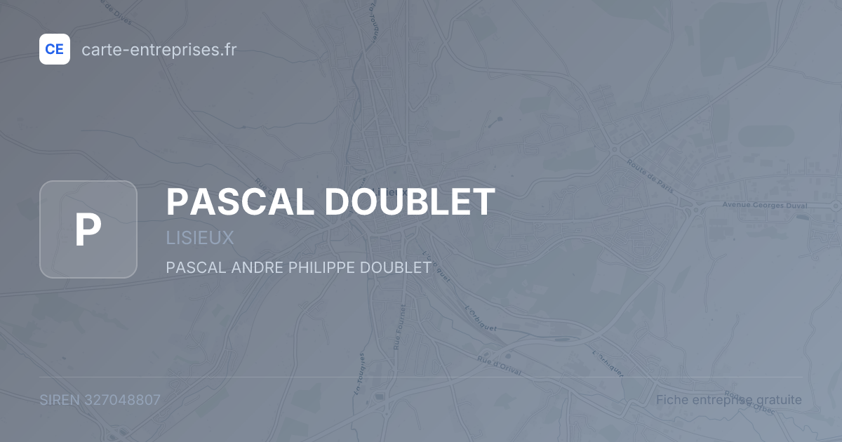 PASCAL DOUBLET — 327048807 — fiche entreprise