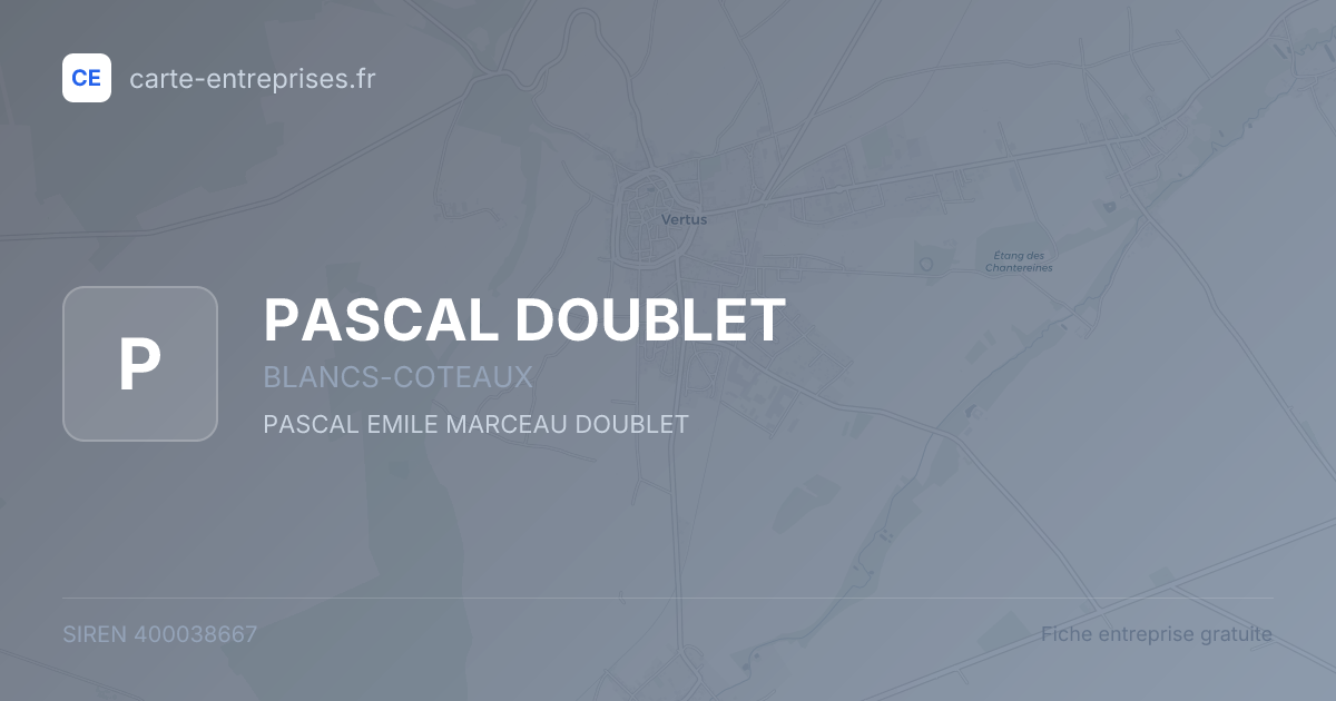PASCAL DOUBLET — 400038667 — fiche entreprise