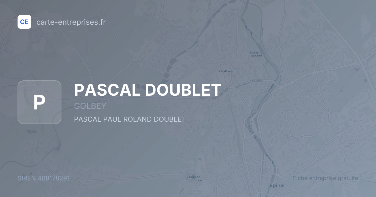 PASCAL DOUBLET — 408178291 — fiche entreprise