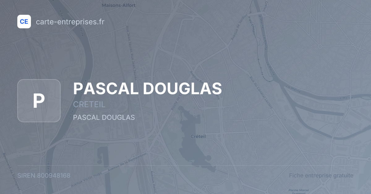 PASCAL DOUGLAS — 800948168 — fiche entreprise