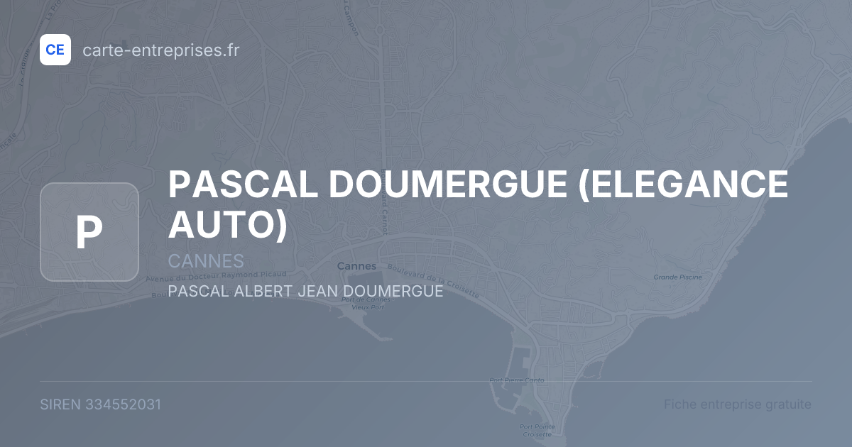 PASCAL DOUMERGUE (ELEGANCE AUTO) — 334552031 — fiche entreprise