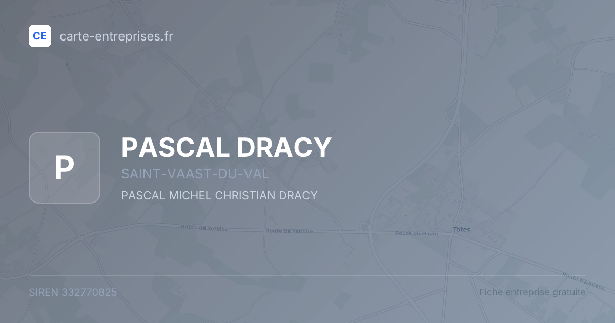 PASCAL DRACY — 332770825 — fiche entreprise