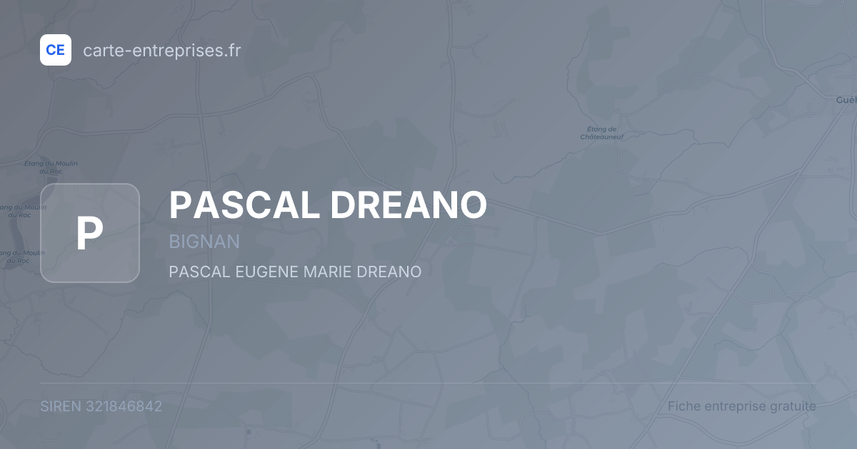 PASCAL DREANO — 321846842 — fiche entreprise