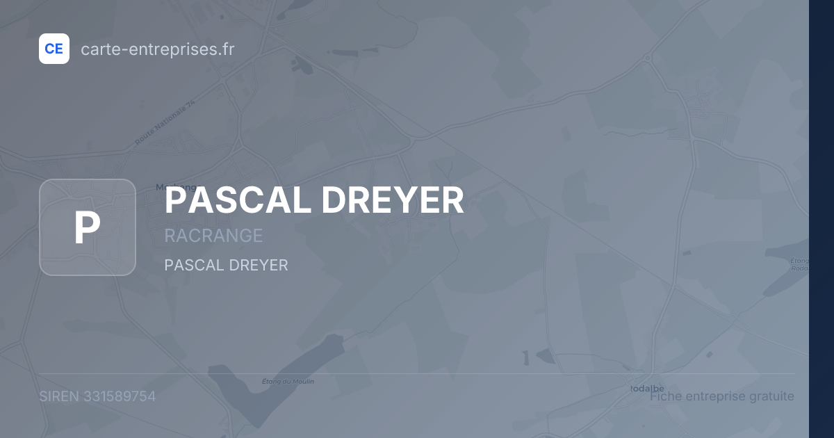 PASCAL DREYER — 331589754 — fiche entreprise