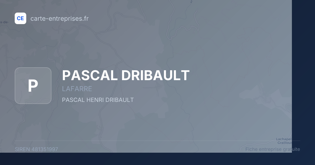 PASCAL DRIBAULT — 481351997 — fiche entreprise