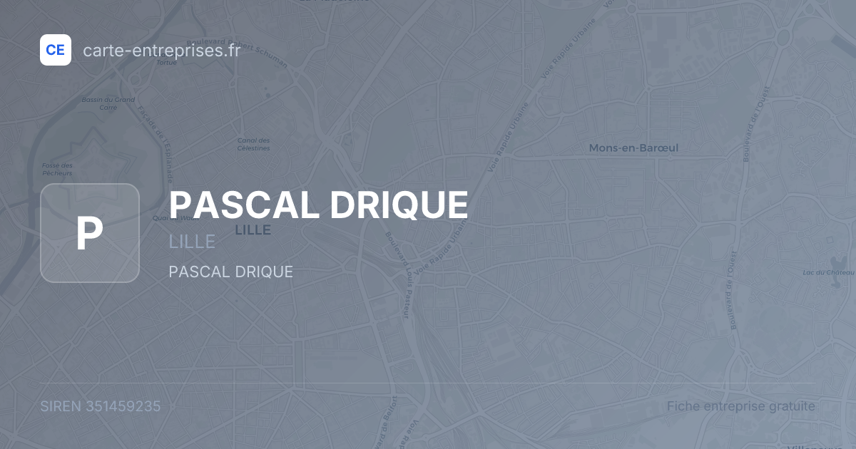 PASCAL DRIQUE — 351459235 — fiche entreprise