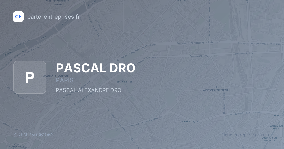 PASCAL DRO — 950361063 — fiche entreprise