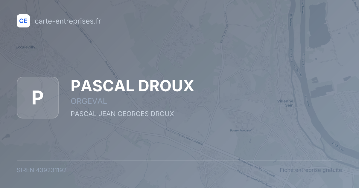 PASCAL DROUX — 439231192 — fiche entreprise