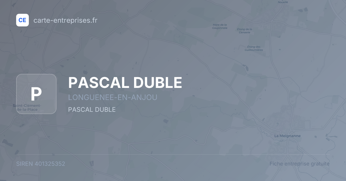 PASCAL DUBLE — 401325352 — fiche entreprise