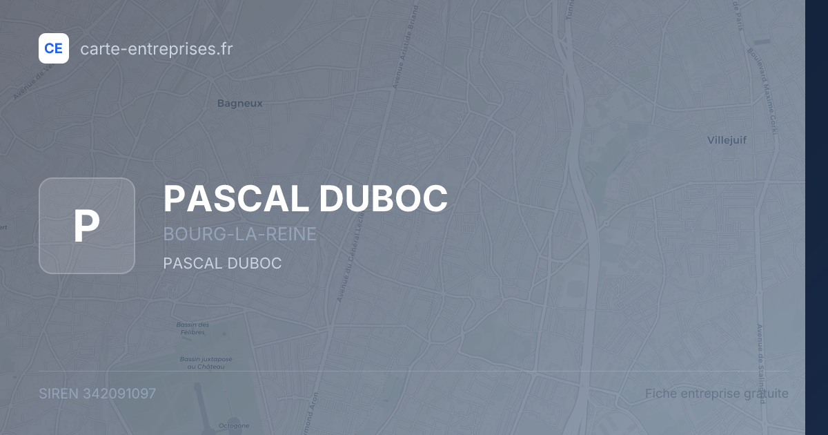 PASCAL DUBOC — 342091097 — fiche entreprise