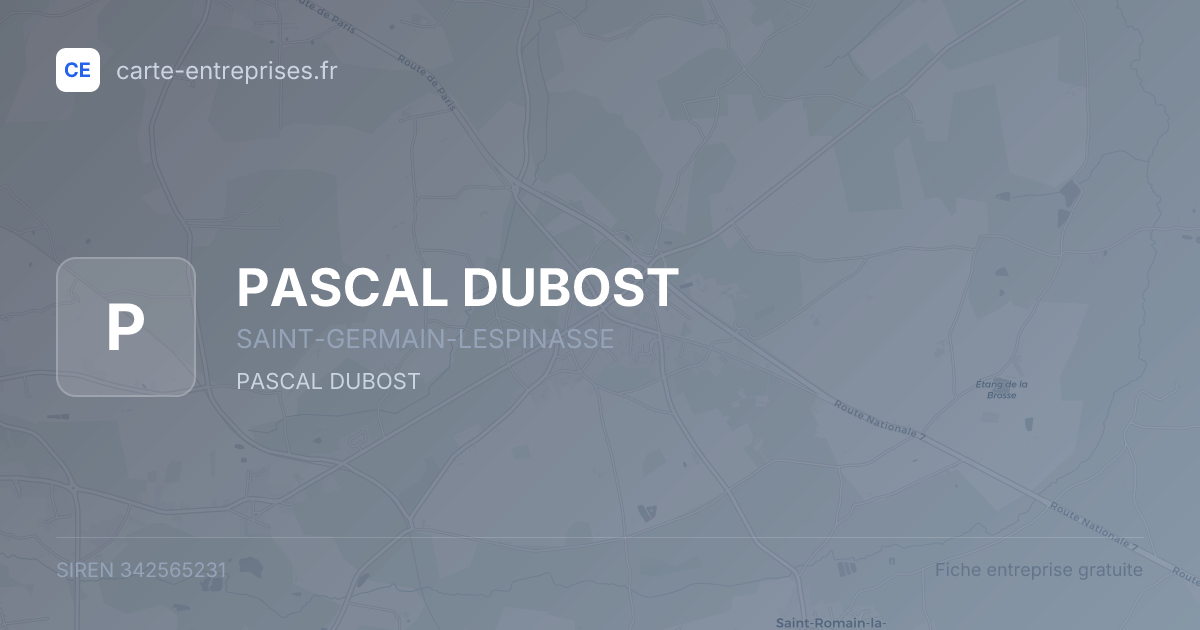 PASCAL DUBOST — 342565231 — fiche entreprise