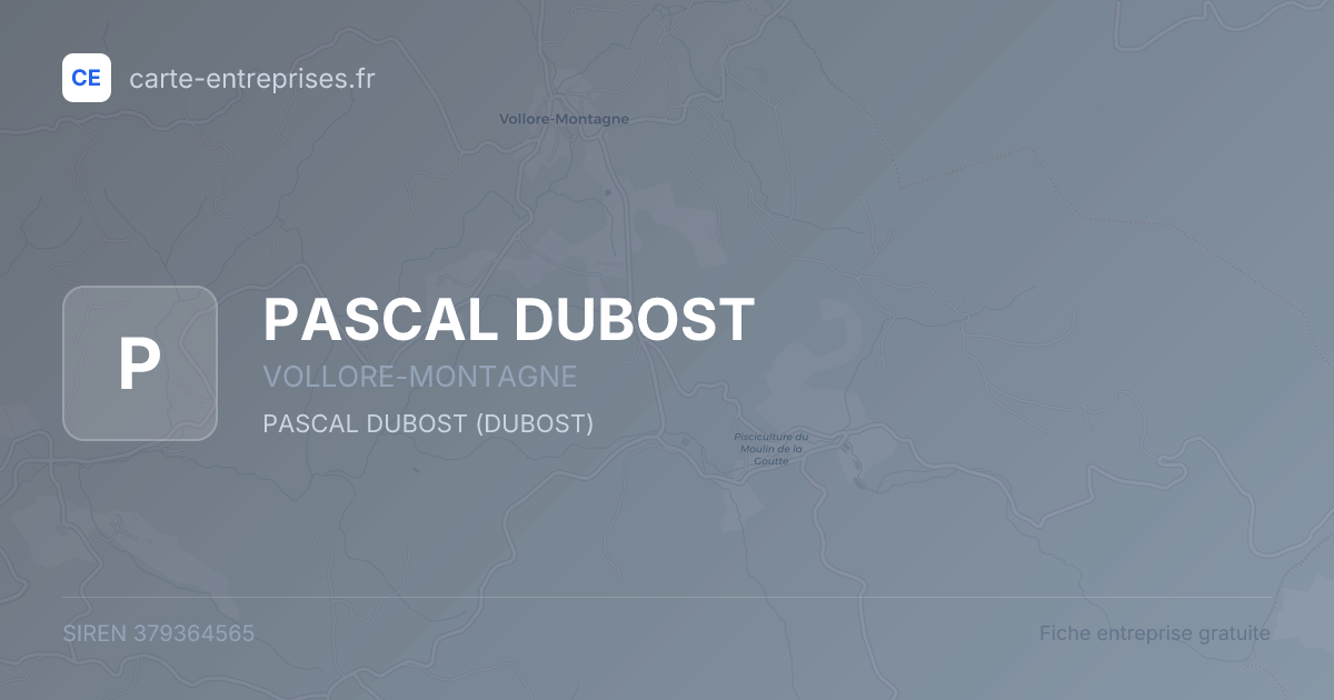PASCAL DUBOST — 379364565 — fiche entreprise