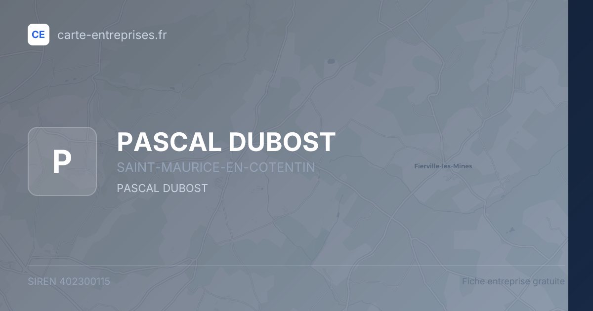 PASCAL DUBOST — 402300115 — fiche entreprise