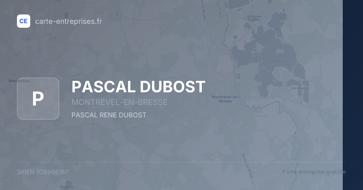 PASCAL DUBOST — 928966167 — fiche entreprise