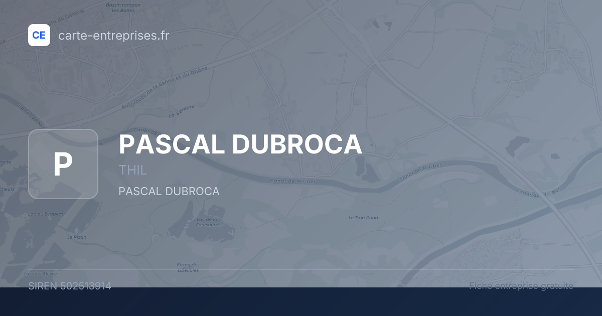 PASCAL DUBROCA — 502513914 — fiche entreprise