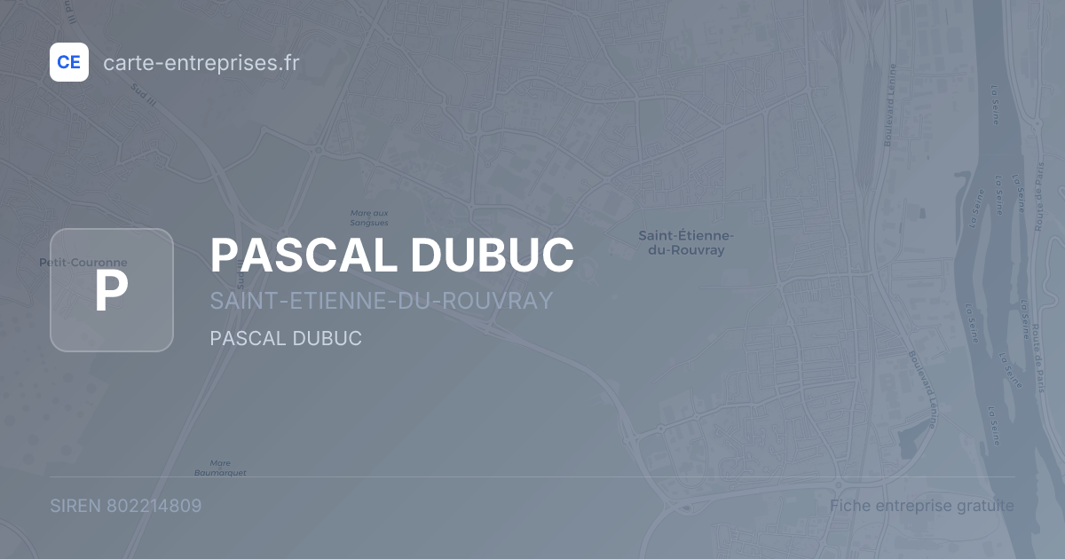 PASCAL DUBUC — 802214809 — fiche entreprise