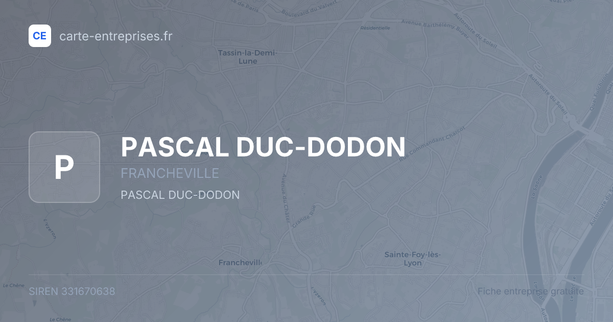 PASCAL DUC-DODON — 331670638 — fiche entreprise