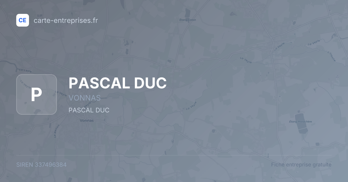 PASCAL DUC — 337496384 — fiche entreprise